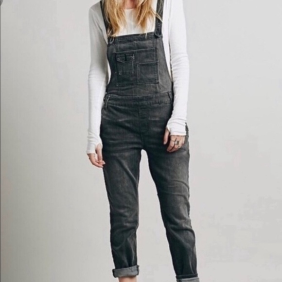 Overalls Size 26 Distressed Look Grey 
